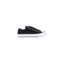 Black Fabric Platform Sneakers