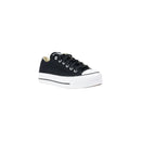 Black Fabric Platform Sneakers