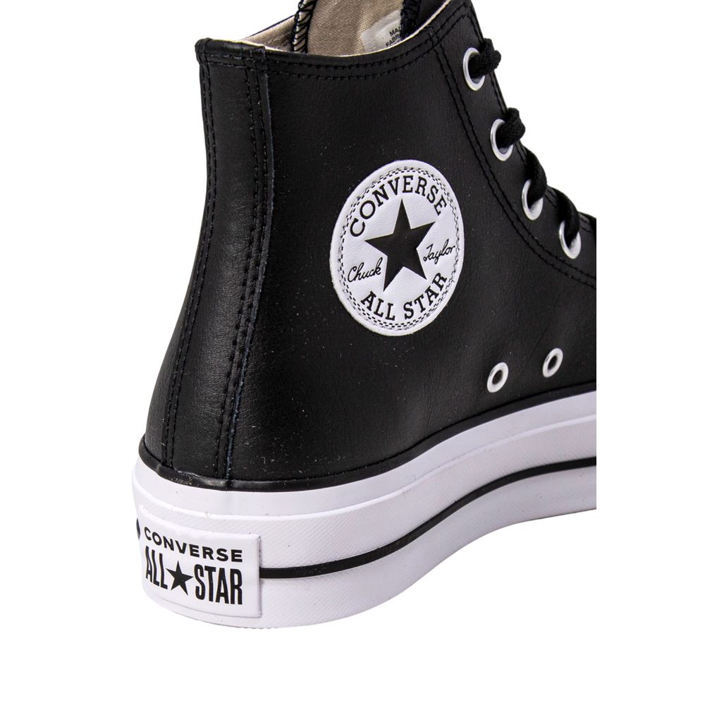 Black Polyethylene Platform Sneakers