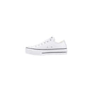 White Leather Platform Sneakers
