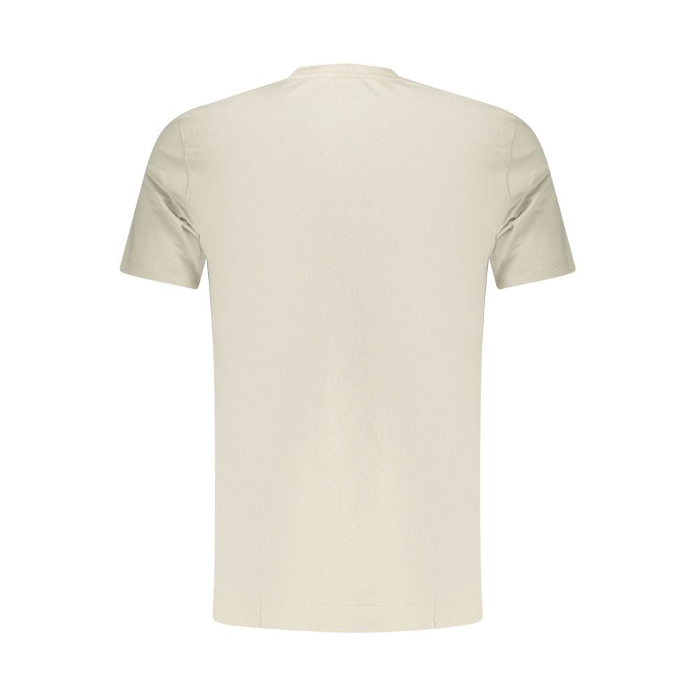 Beige Cotton Men T-Shirt
