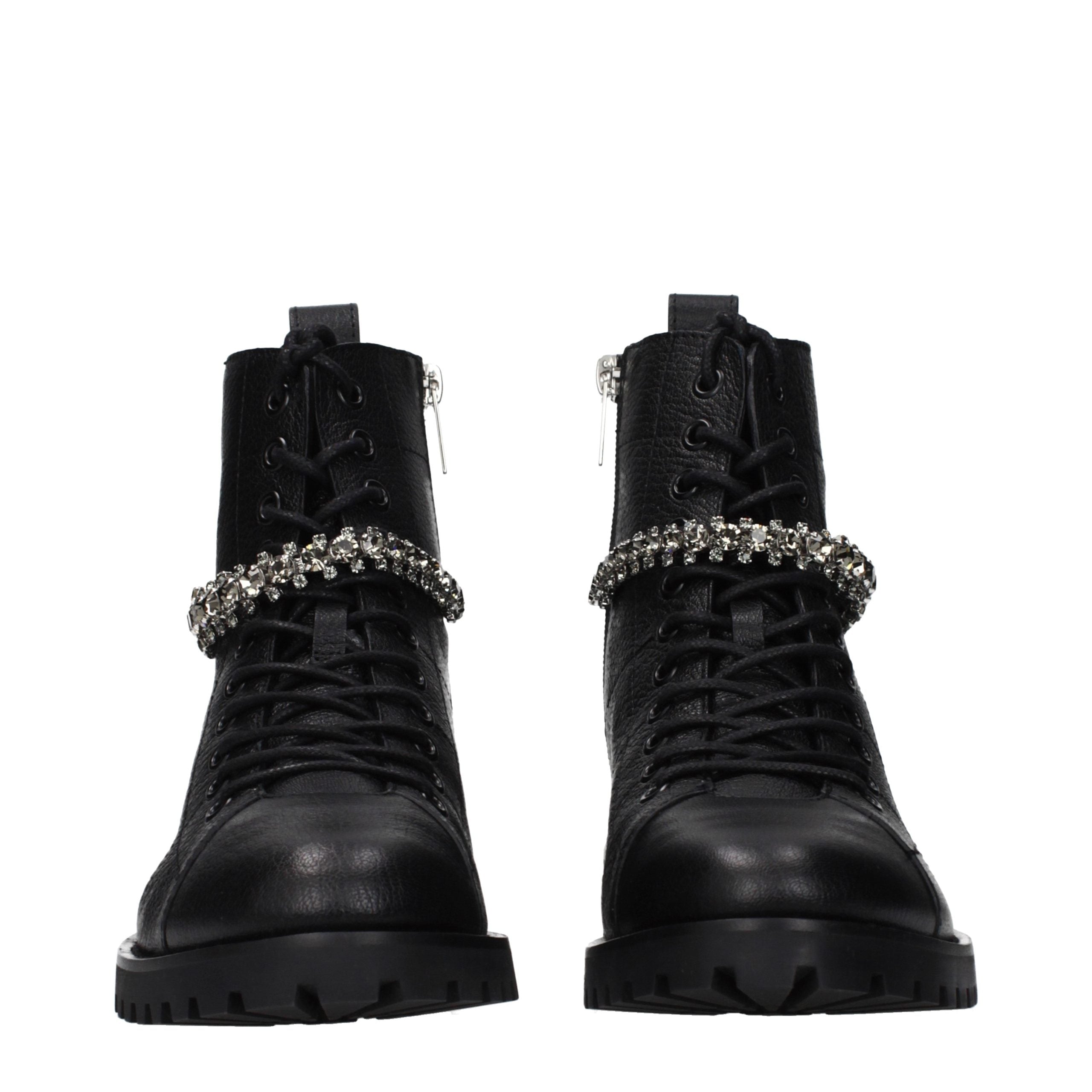 Black Leather Ankle Boots