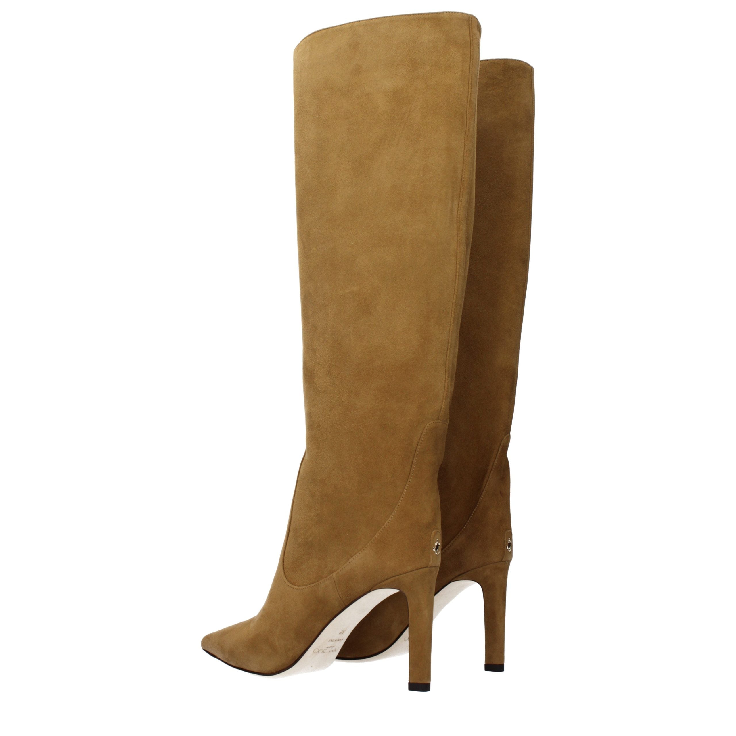 Brown Leather High Heel Boots
