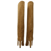 Brown Leather High Heel Boots