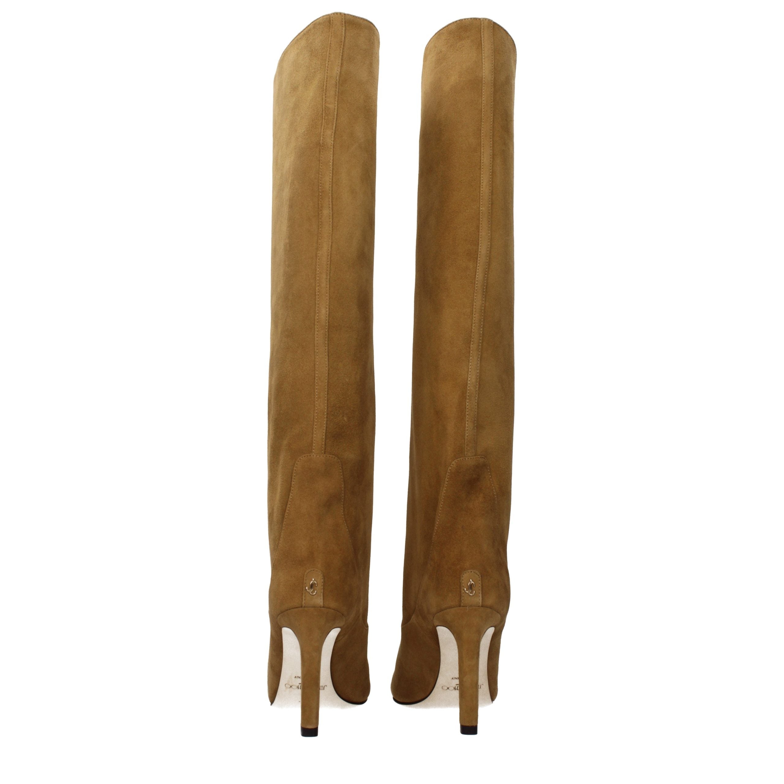 Brown Leather High Heel Boots