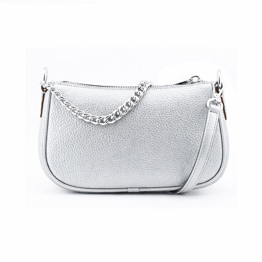 Gray Leather Shoulder Bag