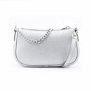 Gray Leather Shoulder Bag