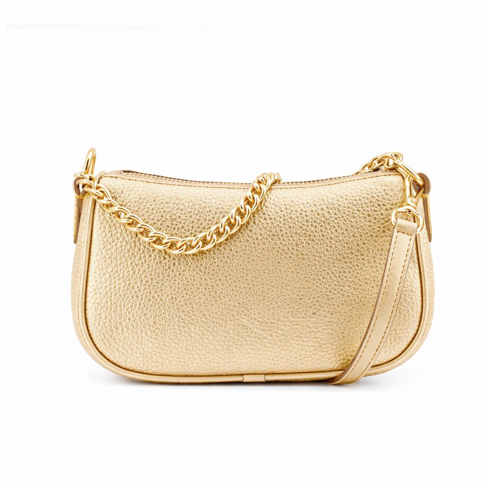 Gold Leather Shoulder Bag