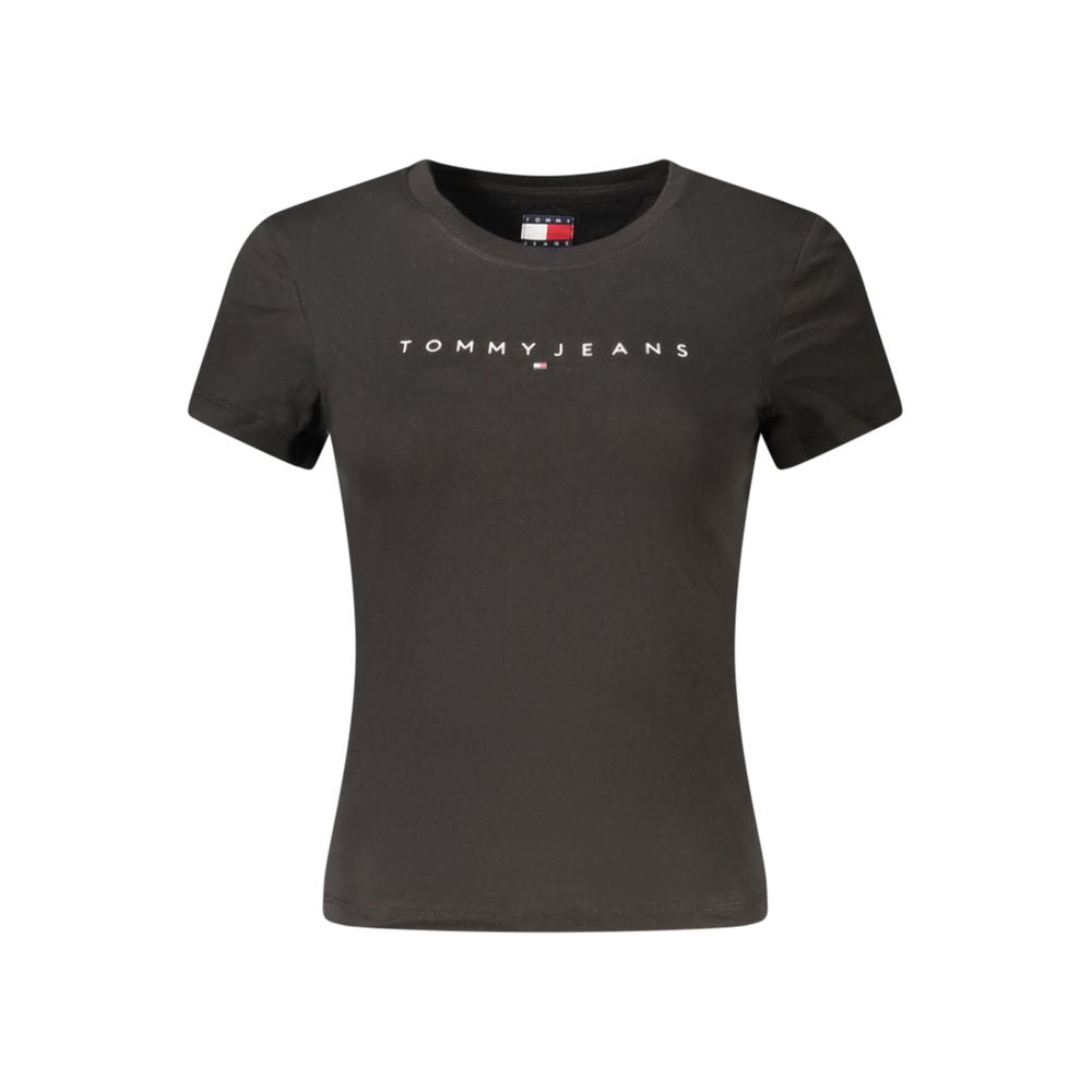 Black Cotton Women T-Shirt