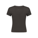 Black Cotton Women T-Shirt