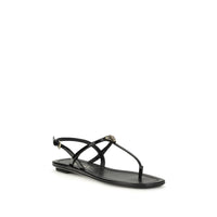 Black Calf Leather Bos Taurus Flip-Flop Sandals