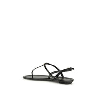 Black Calf Leather Bos Taurus Flip-Flop Sandals