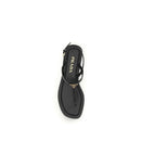 Black Calf Leather Bos Taurus Flip-Flop Sandals
