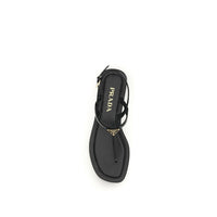 Black Calf Leather Bos Taurus Flip-Flop Sandals