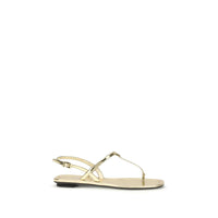 Silver Calf Leather Bos Taurus Flat Sandals
