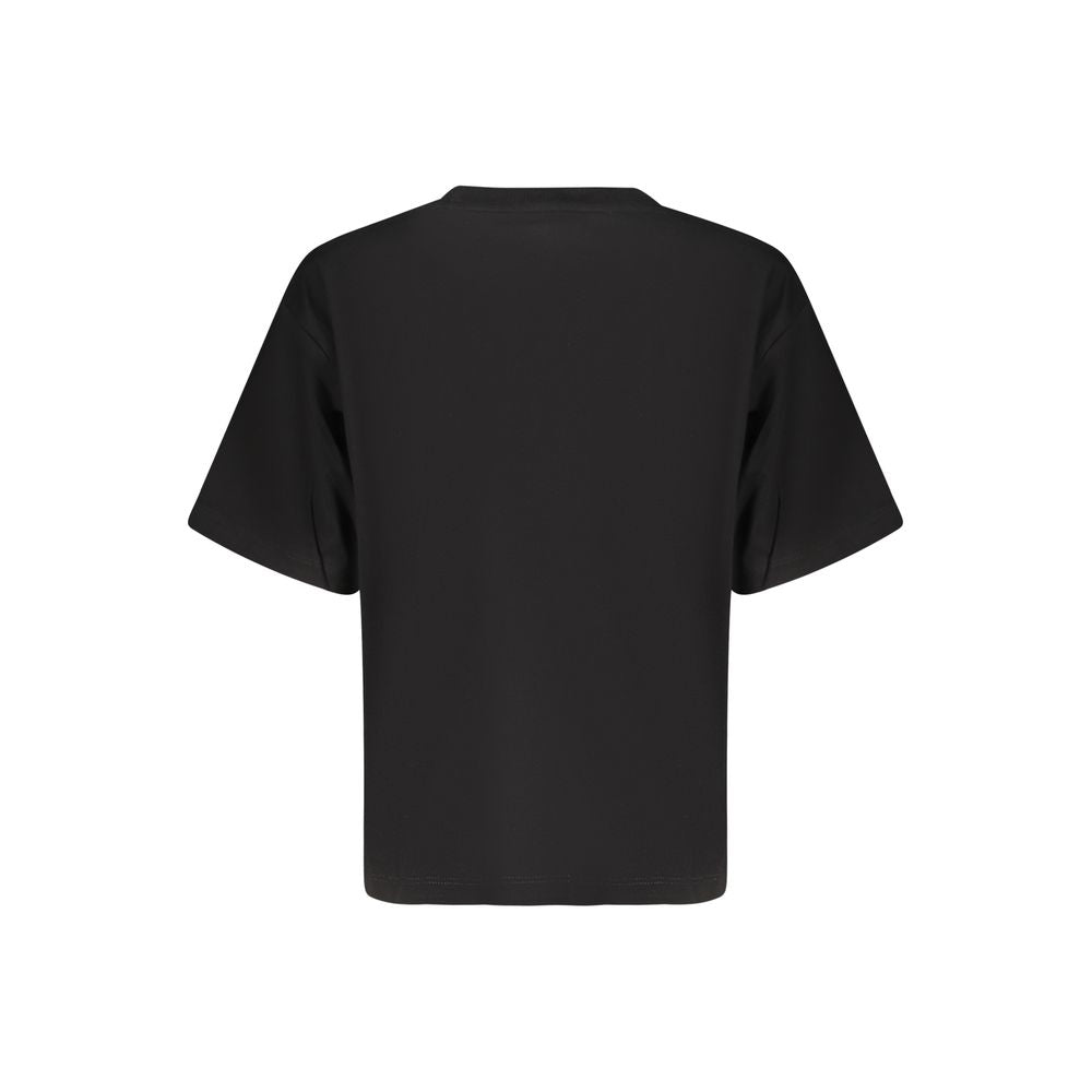 Black Cotton Women T-Shirt