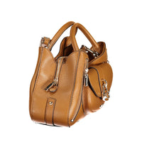 Marrone Polyurethane Women Handbag