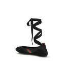 Black Fabric Ballet Flats
