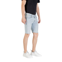 Light Blue Cotton Bermuda Shorts