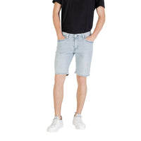Light Blue Cotton Bermuda Shorts