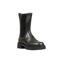 Gray Leather Ankle Boots