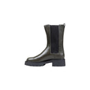 Gray Leather Ankle Boots