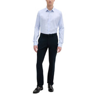Blue Polyester Casual Pants