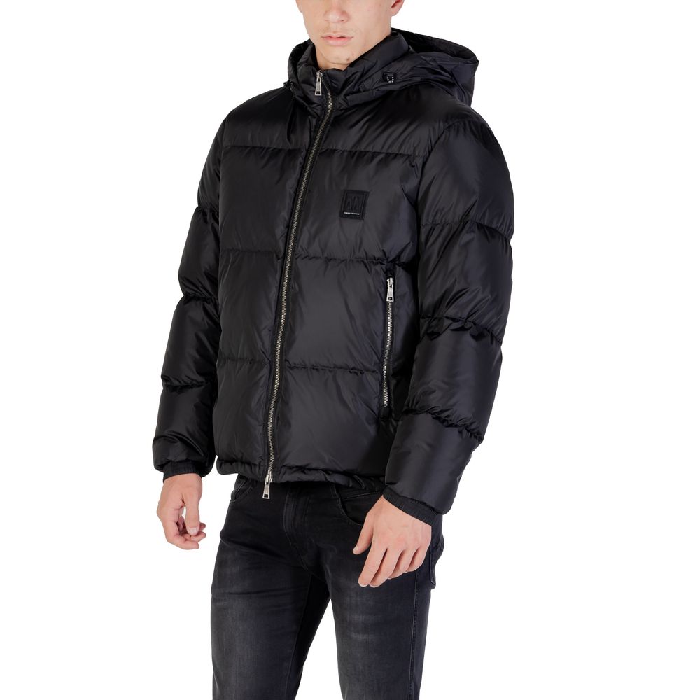 Black Polyamide Full-Length Jacket