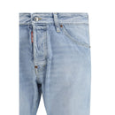 Blue Cotton Straight-Leg Jeans