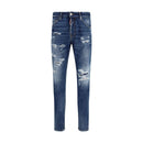 Blue Cotton Slim Fit Jeans