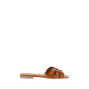 Brown Calf Leather Bos Taurus Flat Sandals