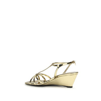 Gold Calf Leather Bos Taurus Wedge Sandals