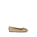 Beige Calf Leather Bos Taurus Ballet Flats