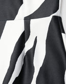 Black White Polyester Zebra Pattern Jumpsuit