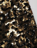 Gold Leopard Sequined Straight Trouser Pants