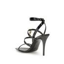 Black Calf Leather Bos Taurus Stiletto Heel Sandals
