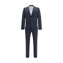 Blue Fleece Wool Two-Piece Suit