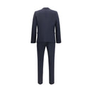 Blue Fleece Wool Two-Piece Suit