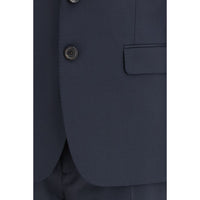 Blue Fleece Wool Two-Piece Suit
