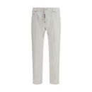 White Cotton Slim Fit Jeans