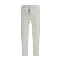 White Cotton Slim Fit Jeans