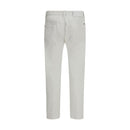 White Cotton Slim Fit Jeans