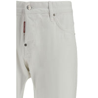 White Cotton Slim Fit Jeans