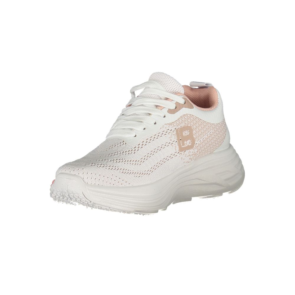 White Polyester Women Sneaker