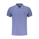 Blue Cotton Men Polo