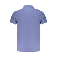 Blue Cotton Men Polo
