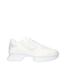 White Fabric Low Top Sneakers