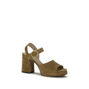 Beige Calf Leather Bos Taurus Platform Sandals
