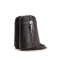 Black Leather Ankle Boots