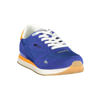 Blue Polyurethane Men Sneaker